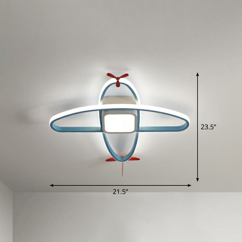 Airplane Bedroom LED Flush Mount Acrylic Childrens Flushmount Ceiling Light in Blue Blue White Clearhalo 'Ceiling Lights' 'Close To Ceiling Lights' 'Close to ceiling' 'Flush mount' Lighting' 2247310