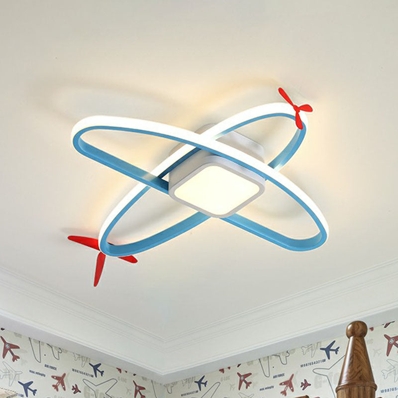 Airplane Bedroom LED Flush Mount Acrylic Childrens Flushmount Ceiling Light in Blue Clearhalo 'Ceiling Lights' 'Close To Ceiling Lights' 'Close to ceiling' 'Flush mount' Lighting' 2247311