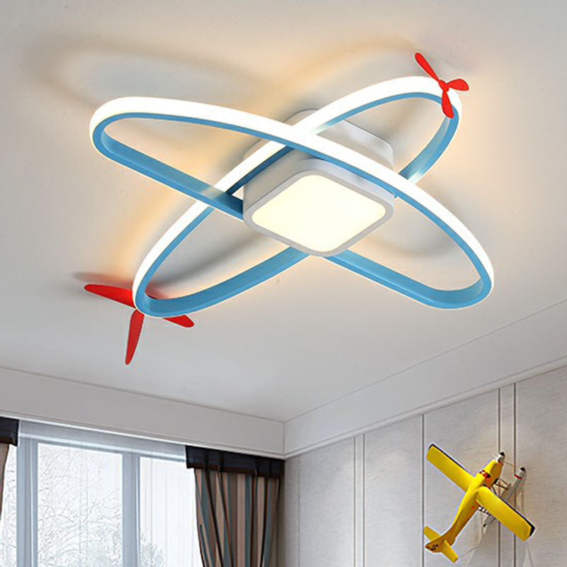 Airplane Bedroom LED Flush Mount Acrylic Childrens Flushmount Ceiling Light in Blue Clearhalo 'Ceiling Lights' 'Close To Ceiling Lights' 'Close to ceiling' 'Flush mount' Lighting' 2247312