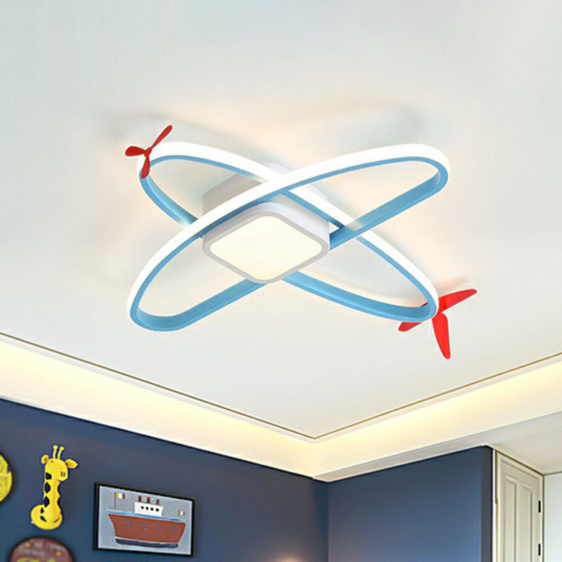 Airplane Bedroom LED Flush Mount Acrylic Childrens Flushmount Ceiling Light in Blue Clearhalo 'Ceiling Lights' 'Close To Ceiling Lights' 'Close to ceiling' 'Flush mount' Lighting' 2247313