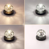 Modern Bud Shape LED Flush Mount Faceted Crystal Corridor Flushmount Ceiling Light Black Third Gear Clearhalo 'Ceiling Lights' 'Close To Ceiling Lights' 'Close to ceiling' 'Flush mount' Lighting' 2247430