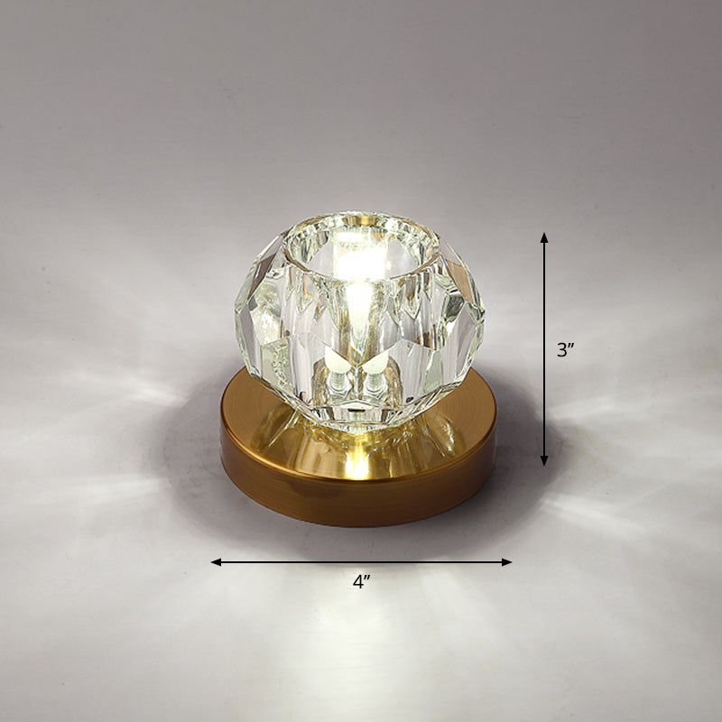 Modern Bud Shape LED Flush Mount Faceted Crystal Corridor Flushmount Ceiling Light Bronze White Clearhalo 'Ceiling Lights' 'Close To Ceiling Lights' 'Close to ceiling' 'Flush mount' Lighting' 2247437