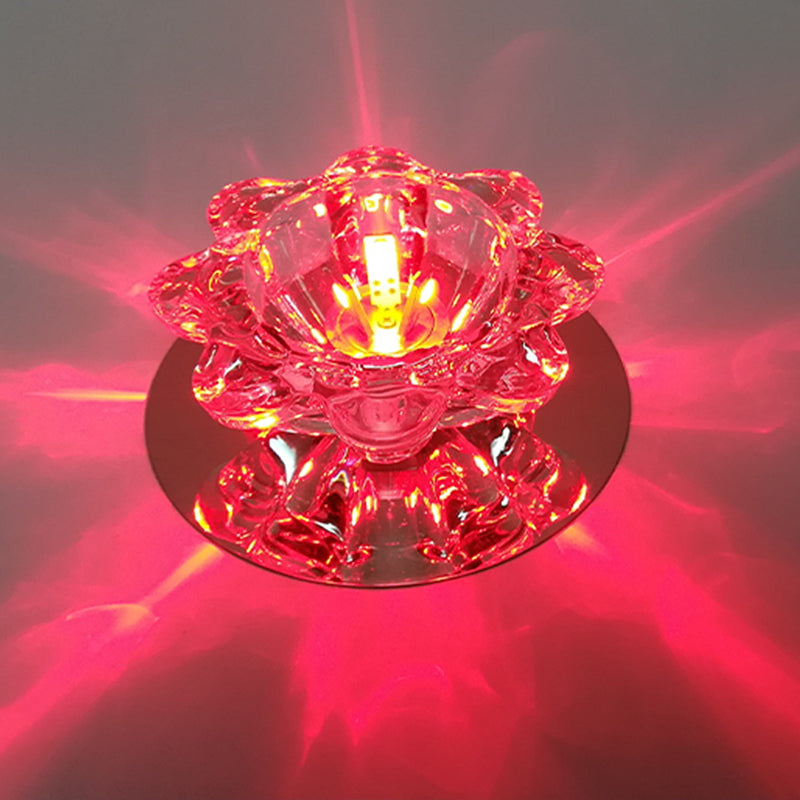 Clear Floral Flush Ceiling Light Contemporary Crystal LED Flush Mount Lighting Fixture Clear Red Clearhalo 'Ceiling Lights' 'Close To Ceiling Lights' 'Close to ceiling' 'Flush mount' Lighting' 2247497