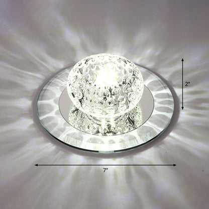 Modern Style Doughnut Shape LED Flush Mount Crystal Corridor Flushmount Ceiling Lighting White White Clearhalo 'Ceiling Lights' 'Close To Ceiling Lights' 'Close to ceiling' 'Flush mount' Lighting' 2247531