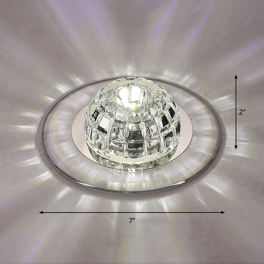 Crystal Round Flush Mount Lighting Minimalist LED Flush Mount Fixture for Corridor Clear White Clearhalo 'Ceiling Lights' 'Close To Ceiling Lights' 'Close to ceiling' 'Flush mount' Lighting' 2247551