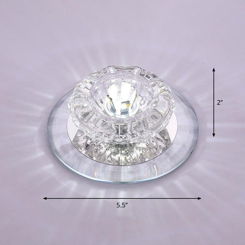 Floral Flush Ceiling Light Contemporary Crystal Entryway LED Flush Mount Lighting Fixture Clear White Clearhalo 'Ceiling Lights' 'Close To Ceiling Lights' 'Close to ceiling' 'Flush mount' Lighting' 2247573