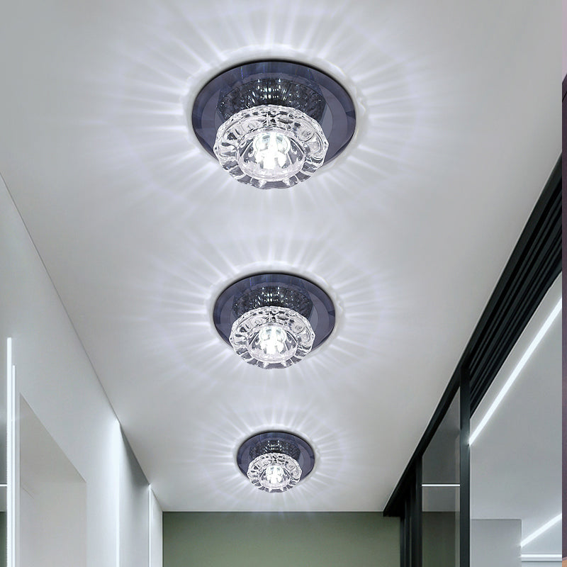 Floral Flush Ceiling Light Contemporary Crystal Entryway LED Flush Mount Lighting Fixture Clearhalo 'Ceiling Lights' 'Close To Ceiling Lights' 'Close to ceiling' 'Flush mount' Lighting' 2247576