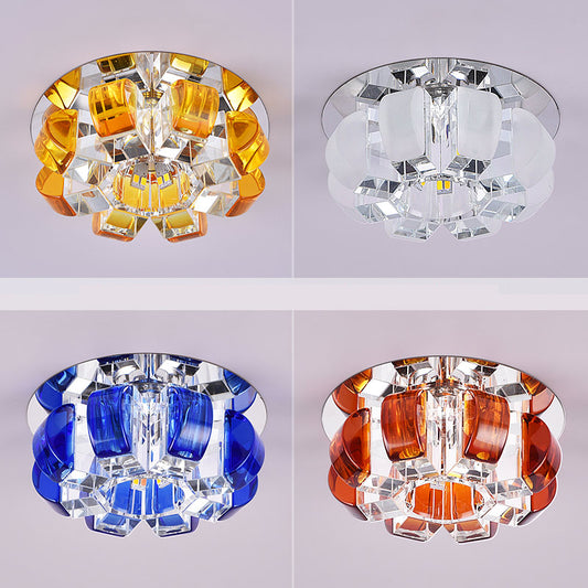 Clear Floral Flush Ceiling Light Contemporary Crystal LED Flush Mount Lighting for Entryway Clearhalo 'Ceiling Lights' 'Close To Ceiling Lights' 'Close to ceiling' 'Flush mount' Lighting' 2247624