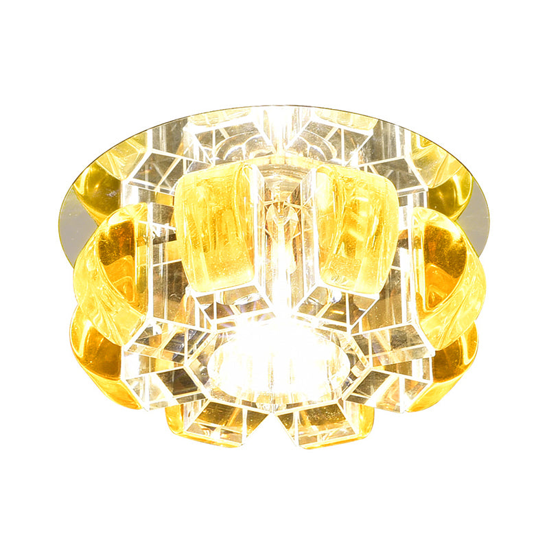 Clear Floral Flush Ceiling Light Contemporary Crystal LED Flush Mount Lighting for Entryway Clearhalo 'Ceiling Lights' 'Close To Ceiling Lights' 'Close to ceiling' 'Flush mount' Lighting' 2247626