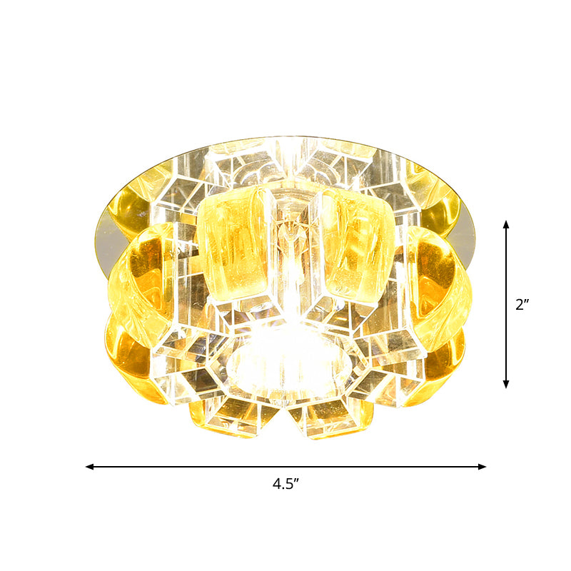 Clear Floral Flush Ceiling Light Contemporary Crystal LED Flush Mount Lighting for Entryway Clearhalo 'Ceiling Lights' 'Close To Ceiling Lights' 'Close to ceiling' 'Flush mount' Lighting' 2247627