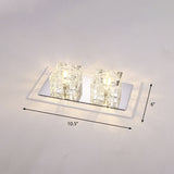 Rectangular Flush Ceiling Light Contemporary Crystal Block Corridor LED Flush Mount Lighting in Clear 2 Clear Warm Clearhalo 'Ceiling Lights' 'Close To Ceiling Lights' 'Close to ceiling' 'Flush mount' Lighting' 2247849