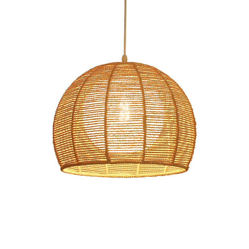 Handmade Pendant Light Contemporary Hemp Rope Single Restaurant Suspension Light Fixture Clearhalo 'Ceiling Lights' 'Pendant Lights' 'Pendants' Lighting' 2247857