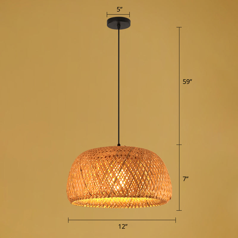 Asian Style Handmade Ceiling Light Bamboo 1��Bulb Restaurant Hanging Light Fixture in Wood Wood E Clearhalo 'Ceiling Lights' 'Pendant Lights' 'Pendants' Lighting' 2247885_af25ad68-44bd-444b-8bdb-751d6cda6c58