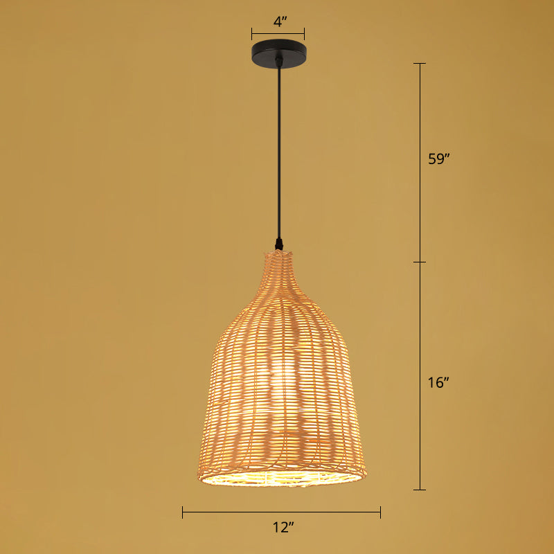 Asian Style Handmade Ceiling Light Bamboo 1��Bulb Restaurant Hanging Light Fixture in Wood Wood B Clearhalo 'Ceiling Lights' 'Pendant Lights' 'Pendants' Lighting' 2247887_60526670-ca35-4bf3-96d2-ad75a8239ed4