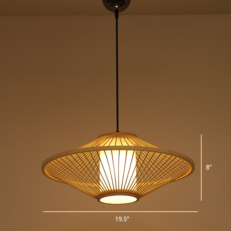 Minimalist Handcrafted Suspension Lighting Bamboo 1 Head Tea Room Pendant Ceiling Light in Wood Wood D Clearhalo 'Ceiling Lights' 'Lighting' 'Pendant Lights' 2247975_99f72820-daa2-4897-b5ad-389c973d281f