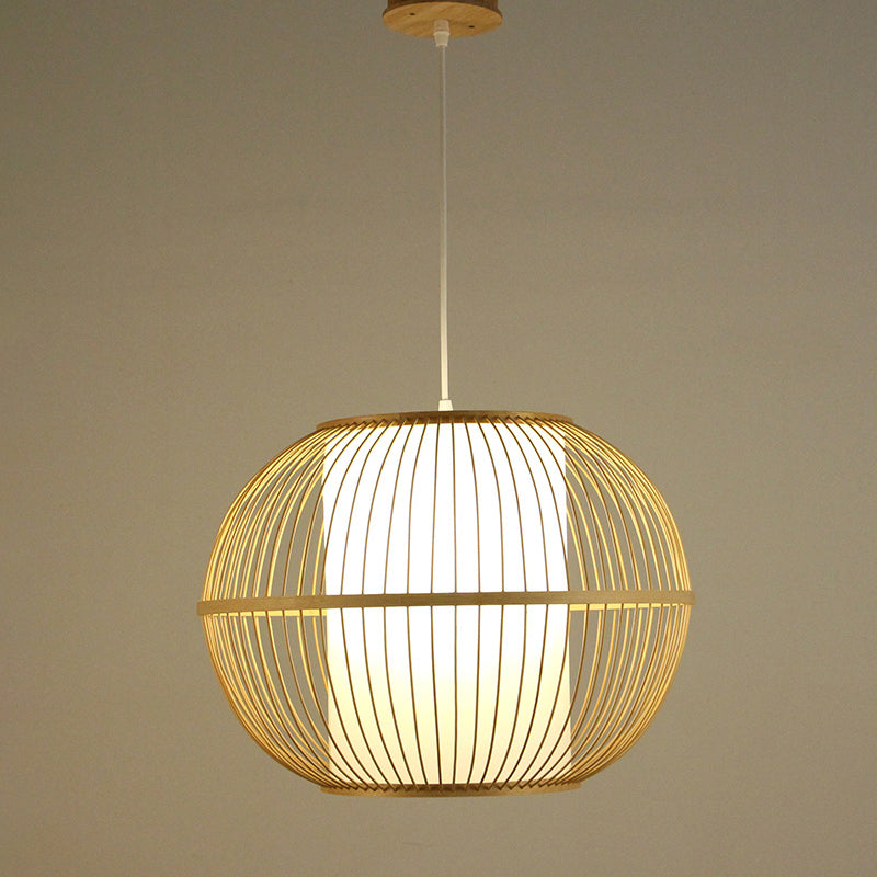 Minimalist Handcrafted Suspension Lighting Bamboo 1��Head Tea Room Pendant Ceiling Light in Wood Wood A Clearhalo 'Ceiling Lights' 'Pendant Lights' 'Pendants' Lighting' 2247978_8e6f05b1-41ad-4008-8ac6-f082b636ce37