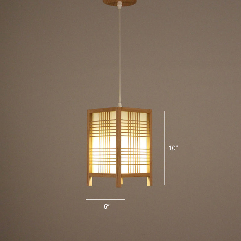 Minimalist Handcrafted Suspension Lighting Bamboo 1��Head Tea Room Pendant Ceiling Light in Wood Clearhalo 'Ceiling Lights' 'Pendant Lights' 'Pendants' Lighting' 2247984