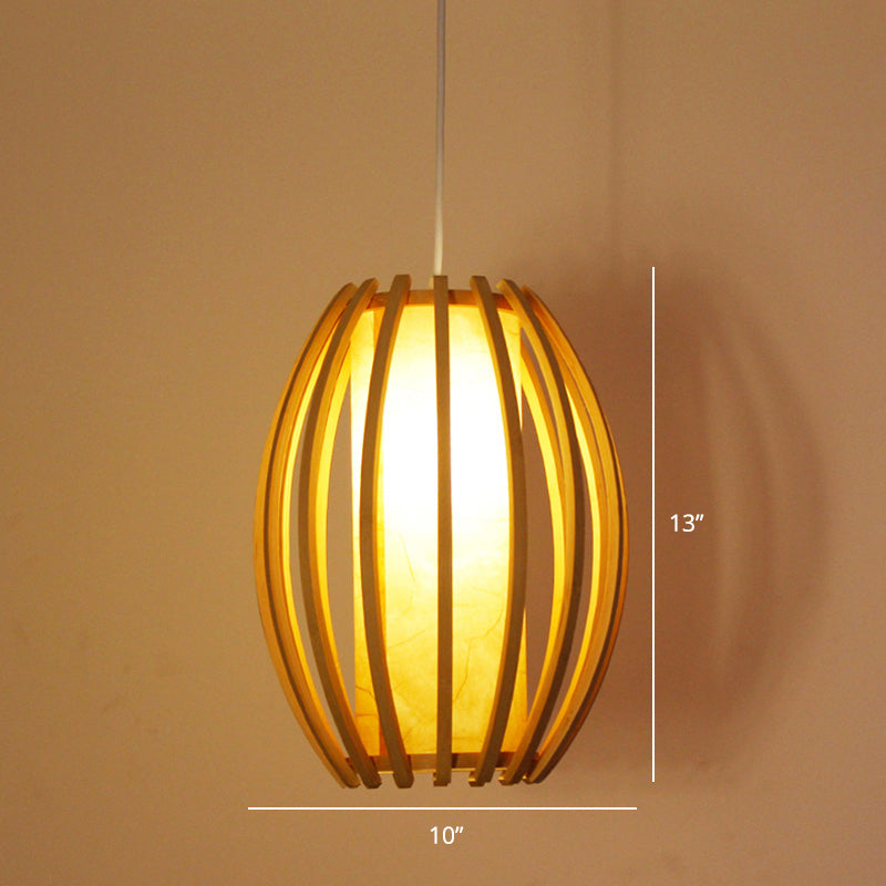 Minimalist Handcrafted Suspension Lighting Bamboo 1 Head Tea Room Pendant Ceiling Light in Wood Wood J Clearhalo 'Ceiling Lights' 'Lighting' 'Pendant Lights' 2247986_e41568d3-4ca6-4e4f-afcf-896d019765cc