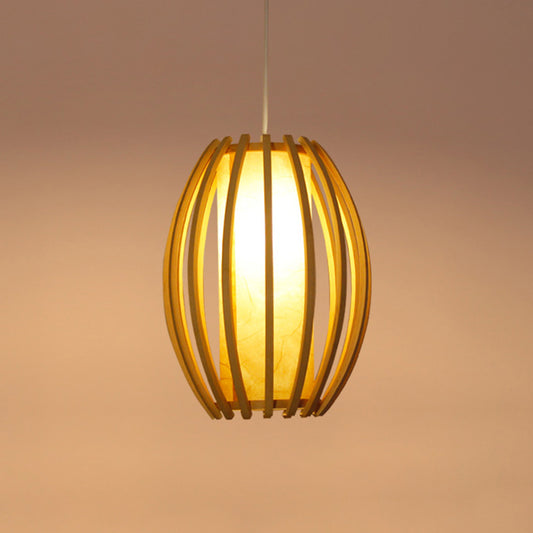 Handwoven Ceiling Light Modern Bamboo Single Restaurant Hanging Pendant Light in Wood Clearhalo 'Ceiling Lights' 'Pendant Lights' 'Pendants' Lighting' 2248007