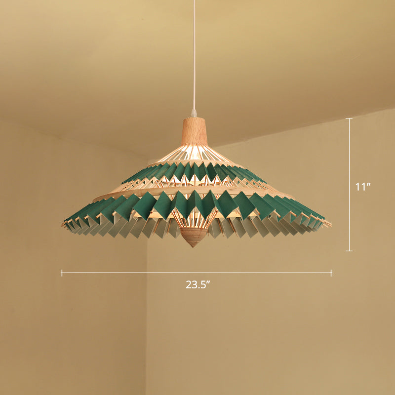 South-east Asia Umbrella Pendant Light Bamboo Single-Bulb Restaurant Suspension Light Fixture Green Clearhalo 'Ceiling Lights' 'Pendant Lights' 'Pendants' Lighting' 2248128_dfd62a2c-9cb4-4f24-b6fc-ff67c1ac2e7c