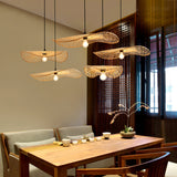 Wood Lotus Leaf Ceiling Light Modern Single Bamboo Hanging Pendant Light for Restaurant Clearhalo 'Ceiling Lights' 'Pendant Lights' 'Pendants' Lighting' 2248153