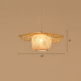 Simplicity Lotus Leaf Suspension Light Bamboo 1-Light Restaurant Pendant Light in Wood Clearhalo 'Ceiling Lights' 'Pendant Lights' 'Pendants' Lighting' 2248172