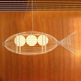 Fish-Shaped Bamboo Chandelier Lighting Minimalist Wood Pendant Light for Corridor Clearhalo 'Ceiling Lights' 'Chandeliers' Lighting' options 2248457