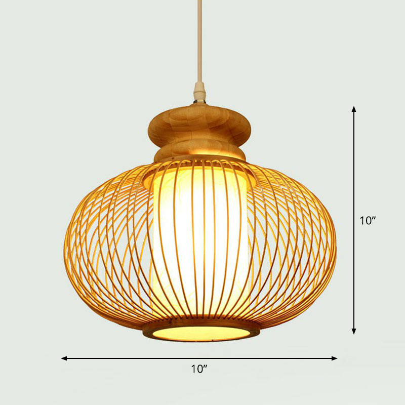 Handcrafted Ceiling Light Chinese Style Bamboo Single Restaurant Hanging Pendant Light in Wood Wood A Clearhalo 'Ceiling Lights' 'Pendant Lights' 'Pendants' Lighting' 2248564_ee32431d-5aaa-4873-a102-6cd69343f1b5