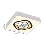 Simple Square Flush Mount Acrylic LED Bedroom Ceiling Mounted Fixture with Crystal Oval/Square/Flower Pattern Clearhalo 'Ceiling Lights' 'Close To Ceiling Lights' 'Close to ceiling' 'Flush mount' Lighting' 224869