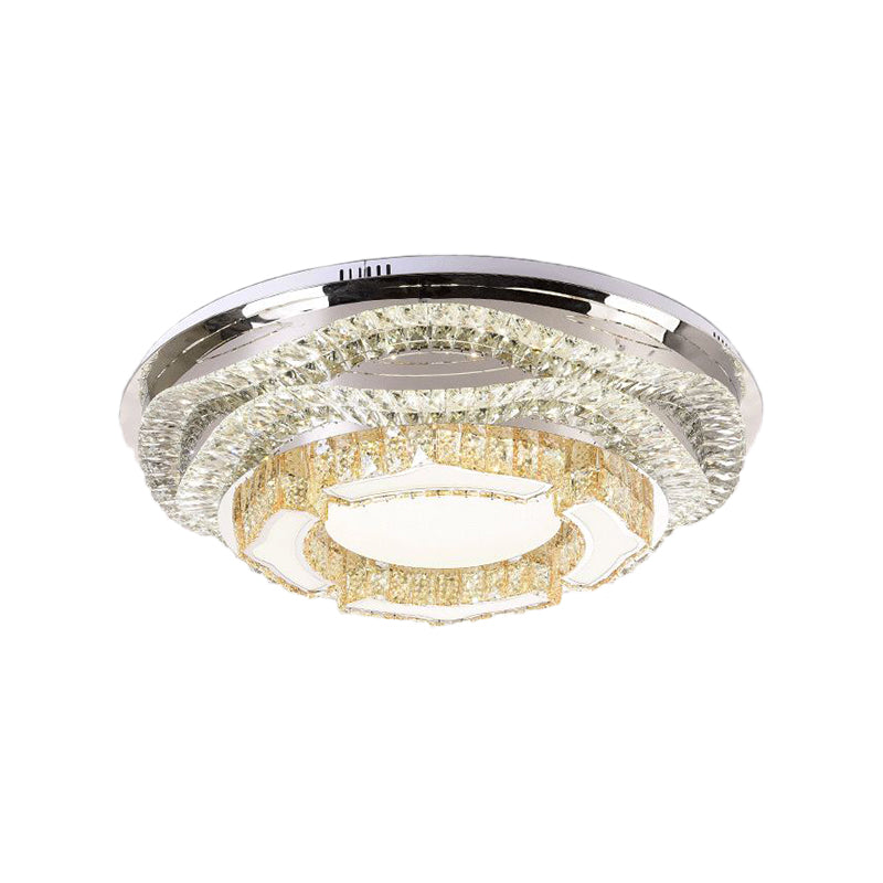 Modern LED Flush Light Crystal Dome Flush Mount Ceiling Light in Chrome for Living Room with Star/Gyro Pattern Clearhalo 'Ceiling Lights' 'Close To Ceiling Lights' 'Close to ceiling' 'Flush mount' Lighting' 224925