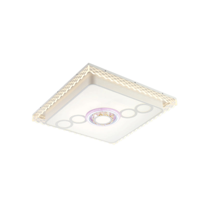 Nordic Square/Rectangle Ceiling Light Fixture Iron LED Living Room Flushmount Light with Crystal Bubbles Clearhalo 'Ceiling Lights' 'Close To Ceiling Lights' 'Close to ceiling' 'Flush mount' Lighting' 224974