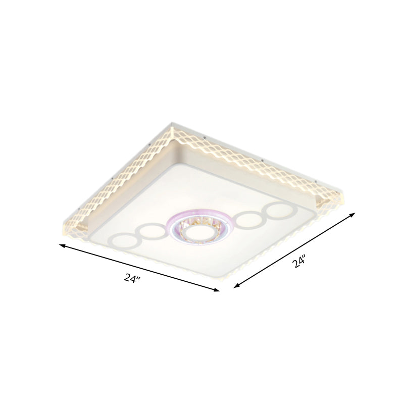 Nordic Square/Rectangle Ceiling Light Fixture Iron LED Living Room Flushmount Light with Crystal Bubbles Clearhalo 'Ceiling Lights' 'Close To Ceiling Lights' 'Close to ceiling' 'Flush mount' Lighting' 224975