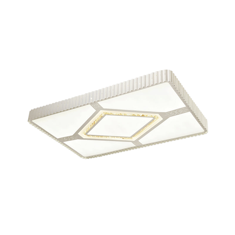 Cuboid Crystal Ceiling Flush Mount Simple LED Flush Lamp with Cylinder/Rectangle/Rhombus Pattern Clearhalo 'Ceiling Lights' 'Close To Ceiling Lights' 'Close to ceiling' 'Flush mount' Lighting' 224990