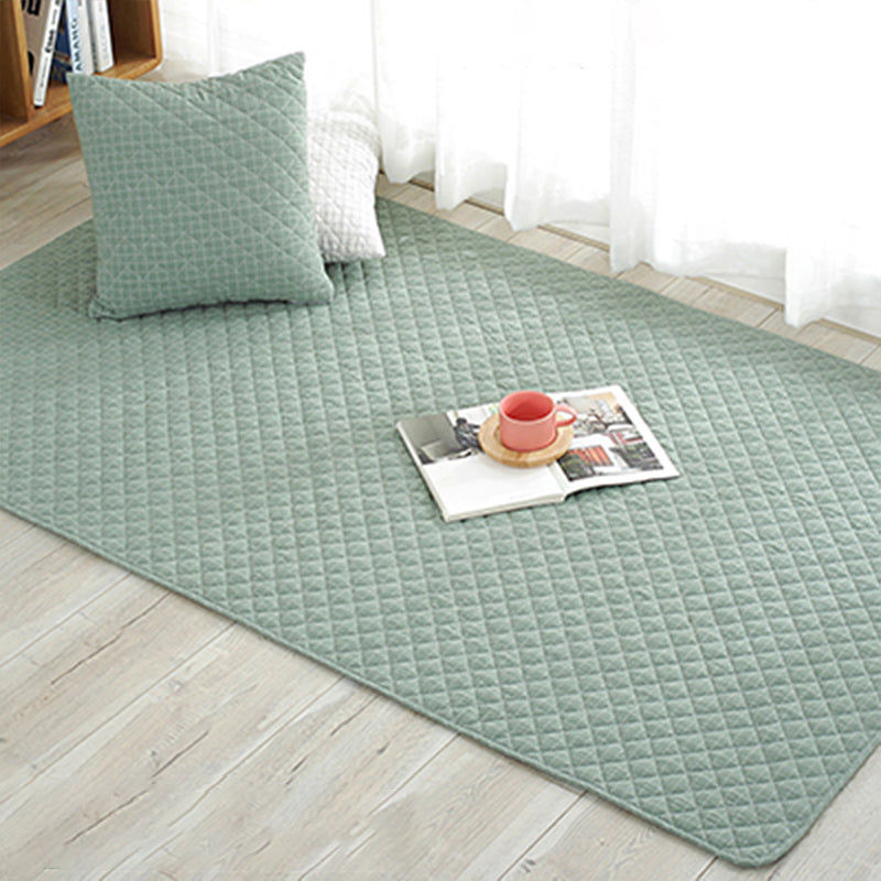 Multi Color Simple Rug Cotton Striped Area Carpet Non-Slip Backing Machine Washable Rug for Bedroom Green Clearhalo 'Area Rug' 'Modern' 'Rugs' Rug' 2250187