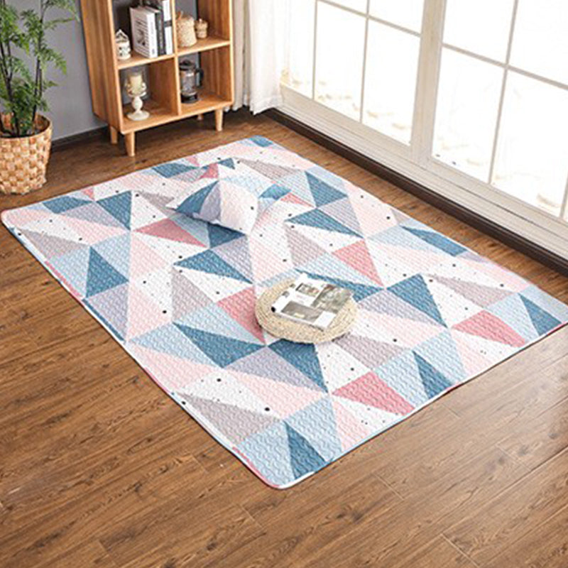 Western Decoration Rug Multi Color Geometric Print Carpet Cotton Anti-Slip Backing Easy Care Rug Pink-White Clearhalo 'Area Rug' 'Rug' 2250212