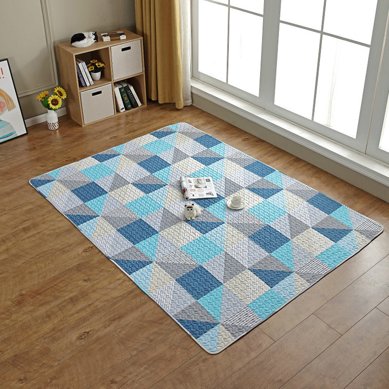 Western Decoration Rug Multi Color Geometric Print Carpet Cotton Anti-Slip Backing Easy Care Rug Blue Clearhalo 'Area Rug' 'Rug' 2250214