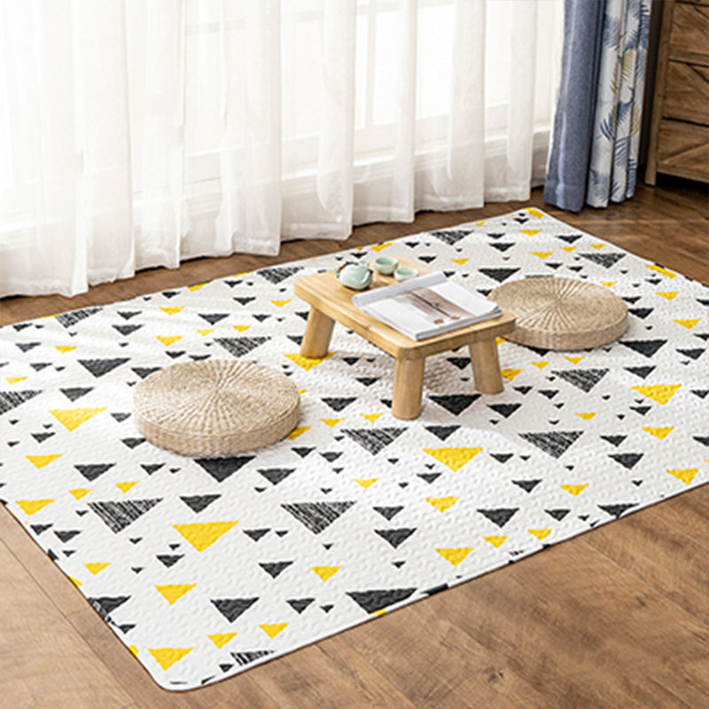 Multi Color Relaxing Rug Cotton Geometric Print Area Rug Non-Slip Backing Machine Washable Rug for Bedroom Yellow Clearhalo 'Area Rug' 'Modern' 'Rugs' Rug' 2250229