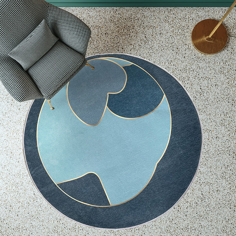 Unique Living Room Rug Multi Colored Color Block Area Carpet Synthetics Non-Slip Washable Rug Blue Clearhalo 'Area Rug' 'Rug' 2250296