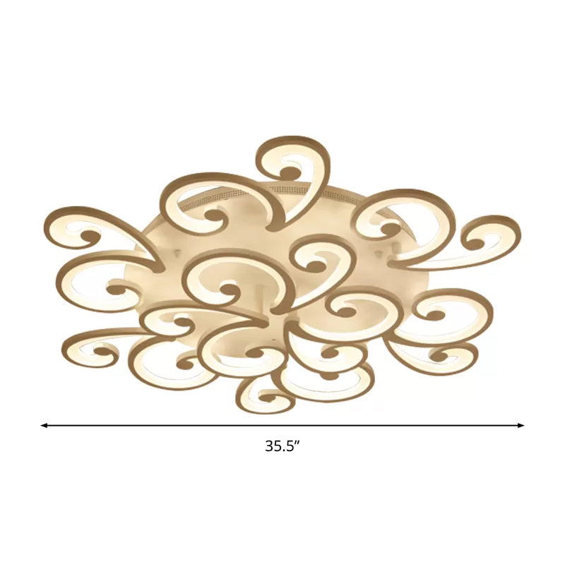 Modern LED Petal Flush Mount Light Acrylic 2/3/4-Light Bedroom Ceiling Lamp in Warm/White/Natural Light Clearhalo 'Ceiling Lights' 'Close To Ceiling Lights' 'Close to ceiling' 'Semi-flushmount' Lighting' 2250877