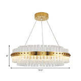 19.5"/23.5"/27.5" W LED Living Room Ceiling Pendant Light Modernist Gold Chandelier with Dual-Layered Clear Glass Shade Clearhalo 'Ceiling Lights' 'Chandeliers' 'Modern Chandeliers' 'Modern' Lighting' 225179