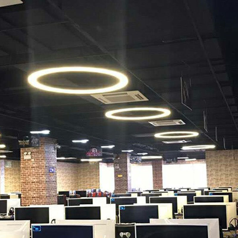 Modern Geometric LED Ceiling Lighting Acrylic Office Chandelier Light Fixture in Black Clearhalo 'Ceiling Lights' 'Chandeliers' 'Modern Chandeliers' 'Modern' Lighting' 2252813