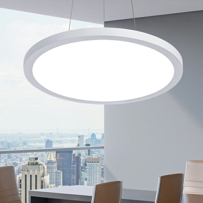 Round Chandelier Pendant Light Contemporary Acrylic Office LED Hanging Light in White Clearhalo 'Ceiling Lights' 'Chandeliers' 'Modern Chandeliers' 'Modern' Lighting' 2252822
