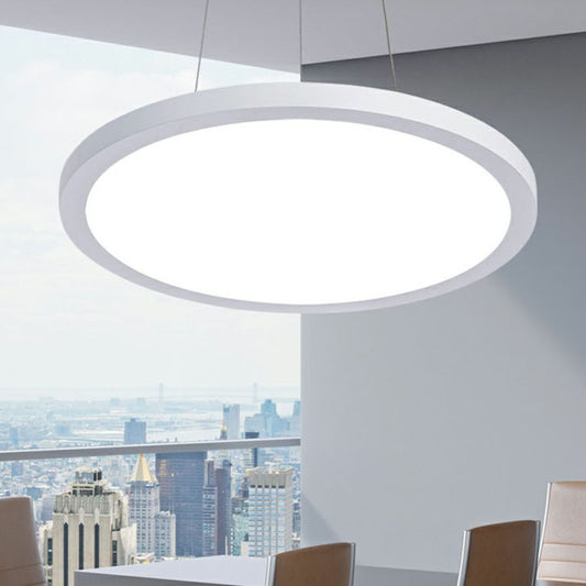 Round Chandelier Pendant Light Contemporary Acrylic Office LED Hanging Light in White Clearhalo 'Ceiling Lights' 'Chandeliers' 'Modern Chandeliers' 'Modern' Lighting' 2252824