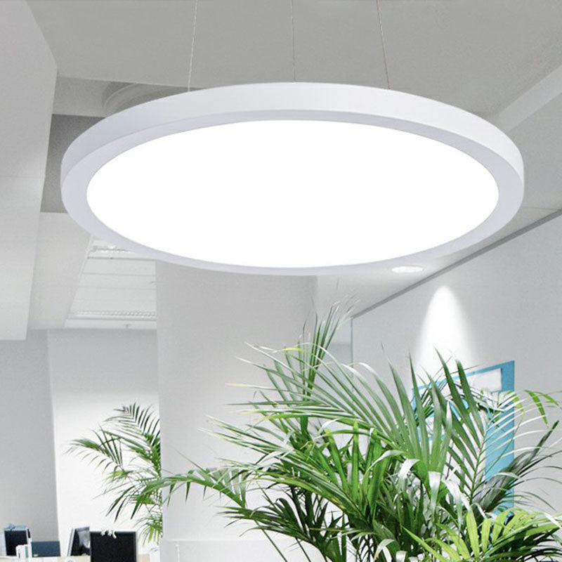 Round Chandelier Pendant Light Contemporary Acrylic Office LED Hanging Light in White Clearhalo 'Ceiling Lights' 'Chandeliers' 'Modern Chandeliers' 'Modern' Lighting' 2252825