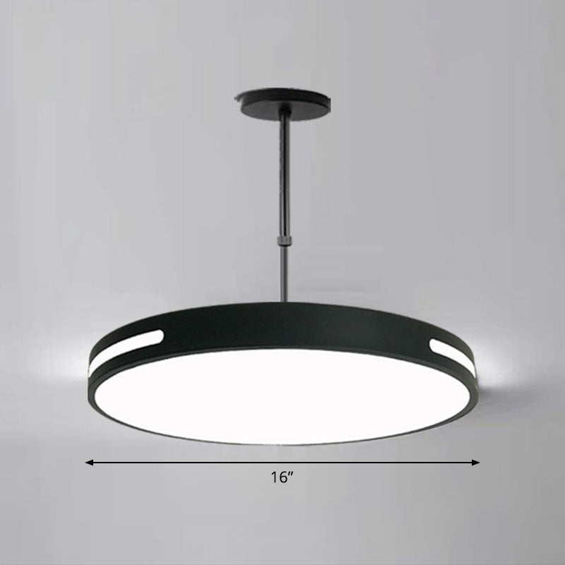 Circular Meeting Room Chandelier Light Acrylic Simplicity LED Pendant Light Fixture Black 16" Third Gear Clearhalo 'Ceiling Lights' 'Chandeliers' 'Modern Chandeliers' 'Modern' Lighting' 2252837