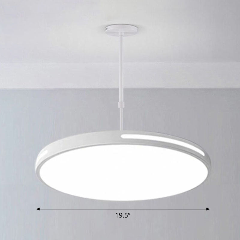 Circular Meeting Room Chandelier Light Acrylic Simplicity LED Pendant Light Fixture White 19.5" Third Gear Clearhalo 'Ceiling Lights' 'Chandeliers' 'Modern Chandeliers' 'Modern' Lighting' 2252841
