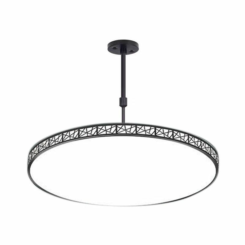 Metallic Hollow-Carved LED Suspension Light Modern Style Chandelier Lighting for Conference Room Clearhalo 'Ceiling Lights' 'Chandeliers' 'Modern Chandeliers' 'Modern' Lighting' 2252853