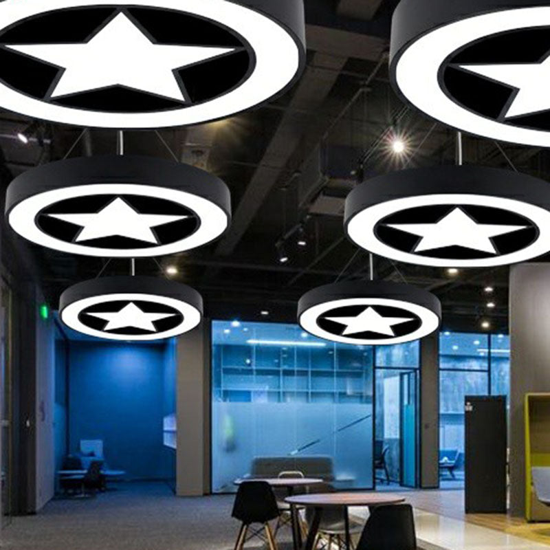 Minimalist Circular Shape Chandelier Lighting Acrylic Meeting Room LED Pendant Light Clearhalo 'Ceiling Lights' 'Chandeliers' 'Modern Chandeliers' 'Modern' Lighting' 2252865