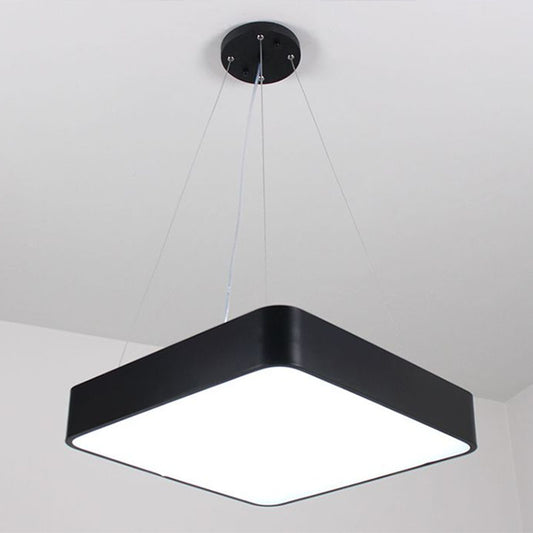 Square Chandelier Pendant Light Contemporary Acrylic Black LED Hanging Light for Office Clearhalo 'Ceiling Lights' 'Chandeliers' 'Modern Chandeliers' 'Modern' Lighting' 2252887