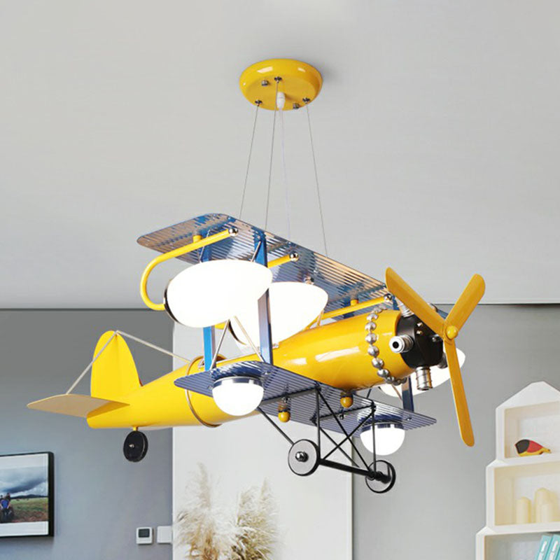 Jet Shape Child Room Chandelier Pendant Light Metallic Cartoon LED Ceiling Light in Yellow Clearhalo 'Ceiling Lights' 'Chandeliers' Lighting' options 2253063